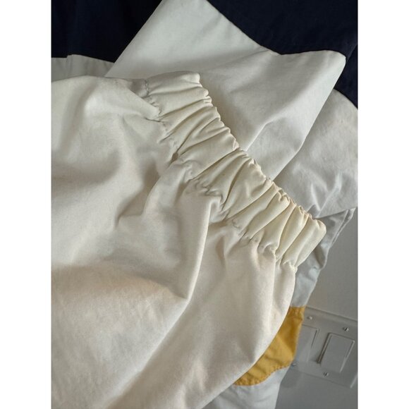 Vintage 90s Izod Colorblock Nylon Windbreaker XL Navy White & Yellow Pullover Ja - Picture 4 of 6